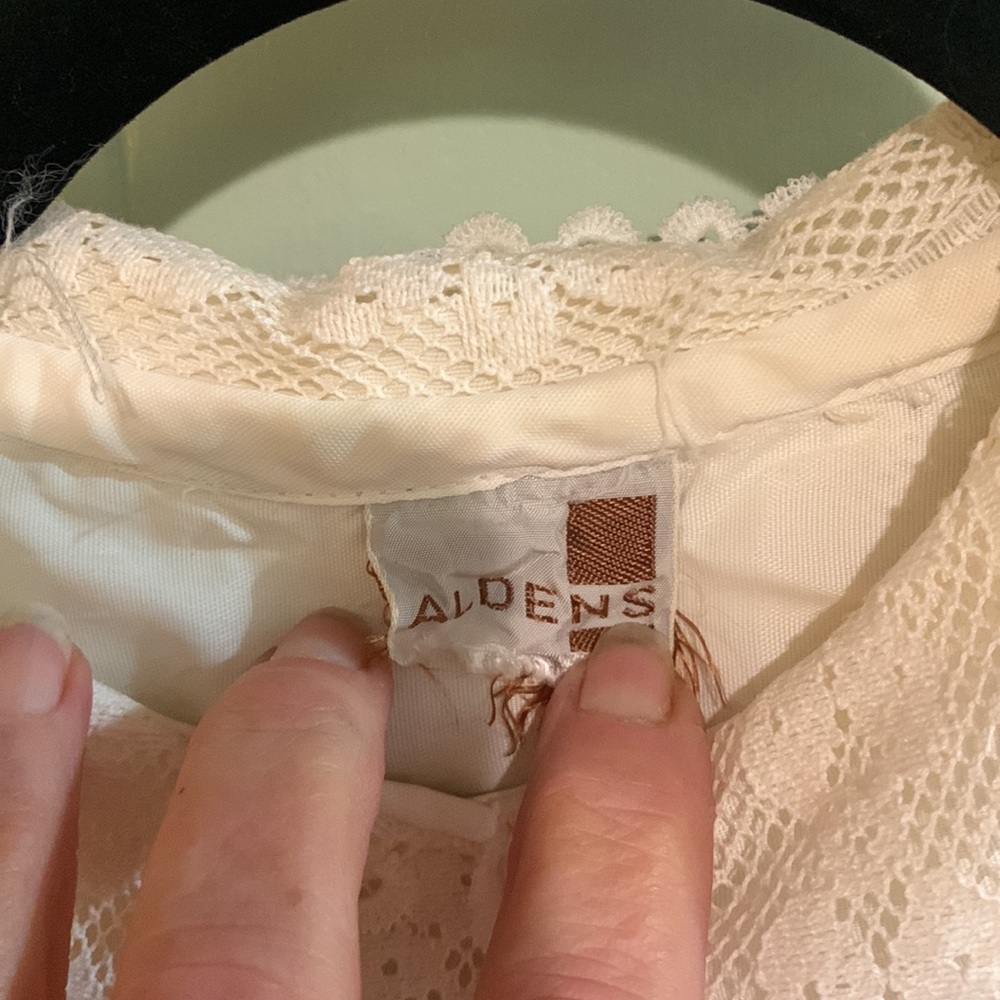 Vintage Aldens Off White Lace Dress - Picture 3 of 5